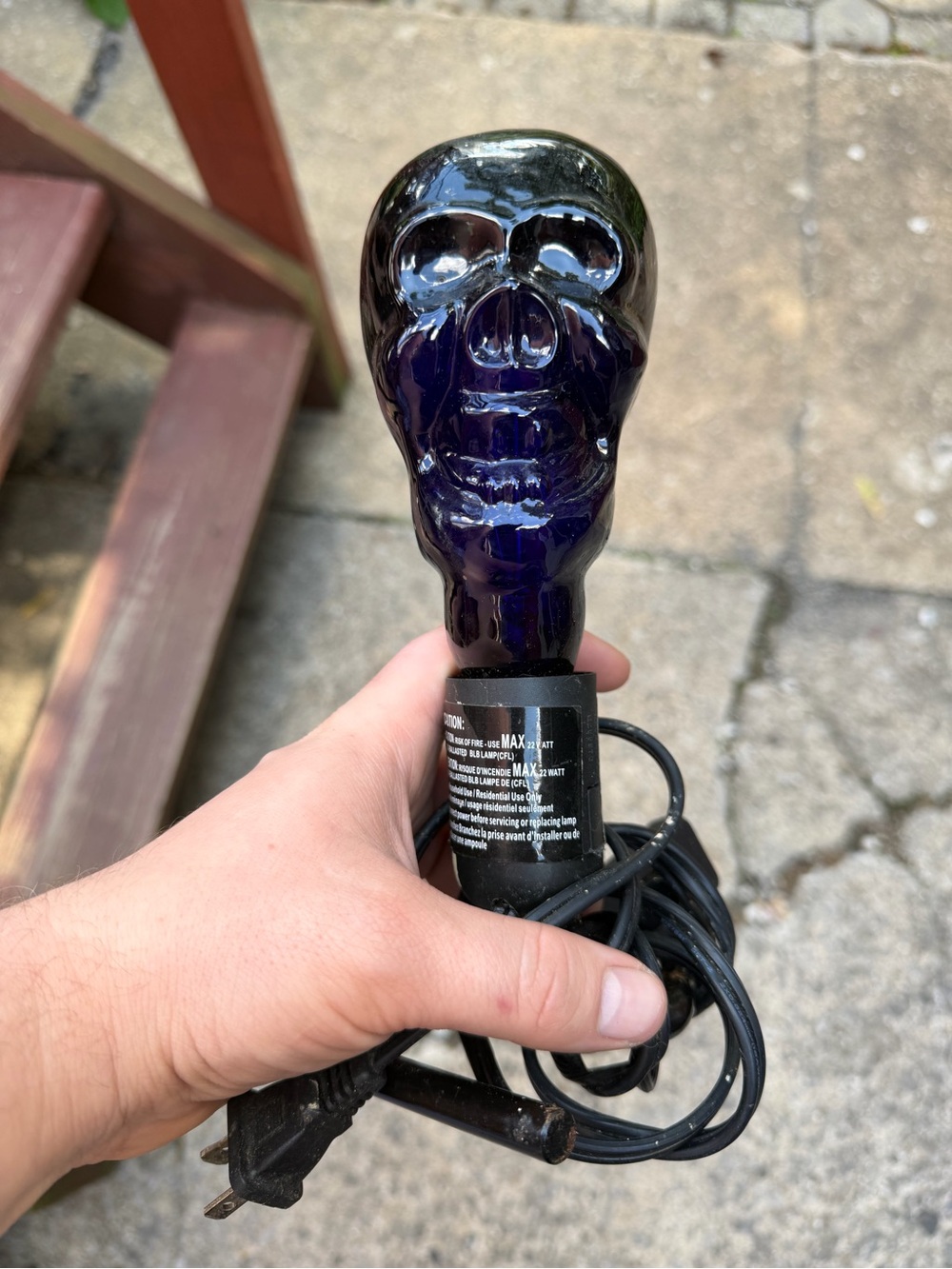 Skull-Shaped LED Accent Light - Black and Deep Purple